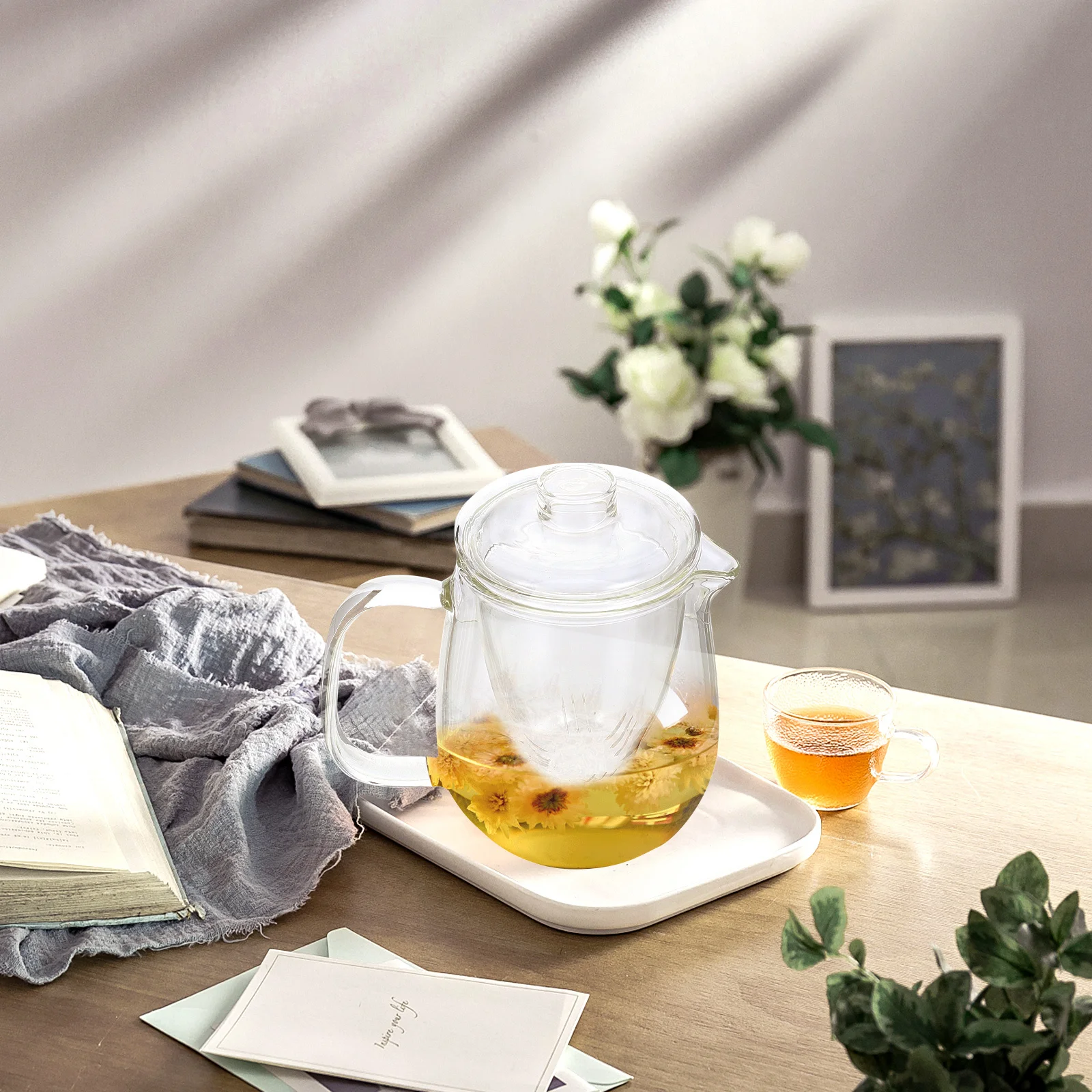 

Glass Transparent Heat-Resistant Boiling Water Tea Pot Scented Teapot for Tea Shop Hotel Home Use Teapot