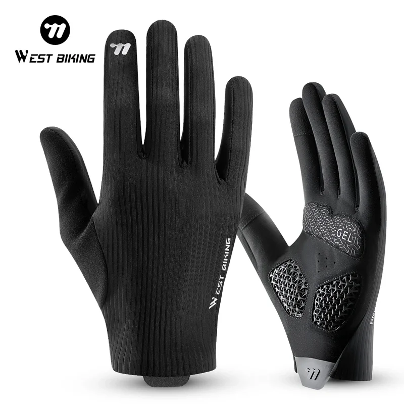

WEST BIKING 3D Printed Bicycle Gloves Windproof Road Racing Full Finger Cycling Gloves Lightweight Breathable Bike Sport Gear