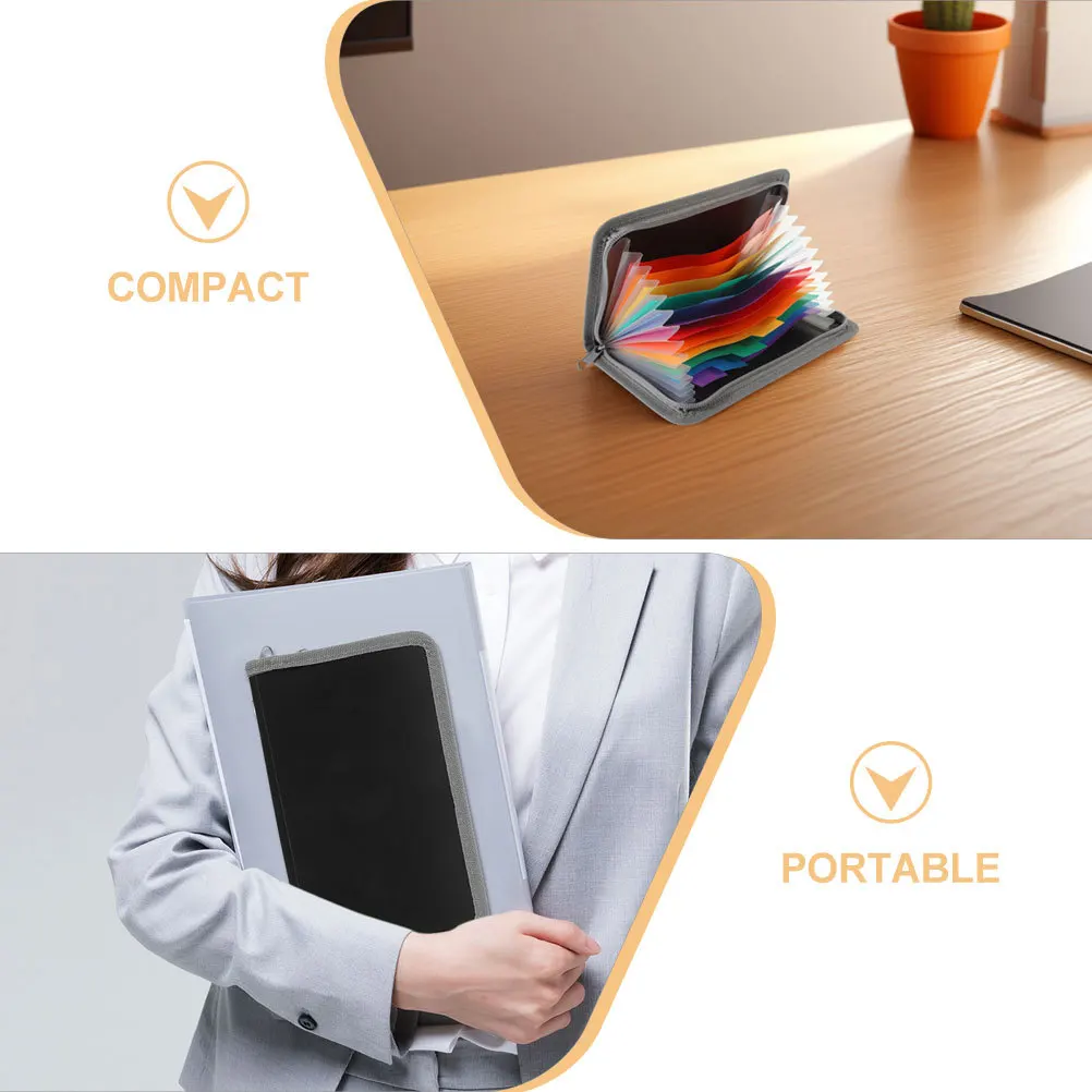 2 قطعة A6 البسيطة توسيع الأكورديون مجلد متعدد الطبقات سستة إغلاق استلام قسيمة المنظم المحمولة منظم المستندات #5