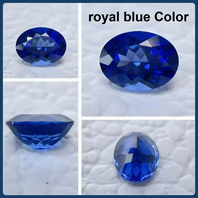 Lab Grown Sapphire Oval Cut Blue Color Gems High Quality Low Cost For Jewelry Setting&Custom Design Selectable  Certificate