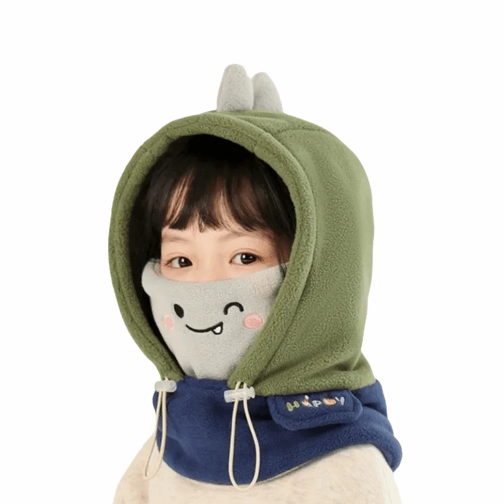 

3 in 1 Cute Winter Hats Mask&Scarf Cartoon Balaclava Hat Neck Protection Windproof Cartoon Animal Beanie Hats Cold Weather