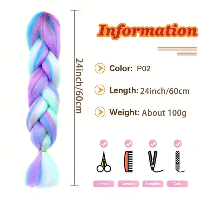 24 Polegada sintético longo em linha reta yaki tranças de cabelo jumbo trança extensão do cabelo pré esticado peruca para mulheres diy cabelo
