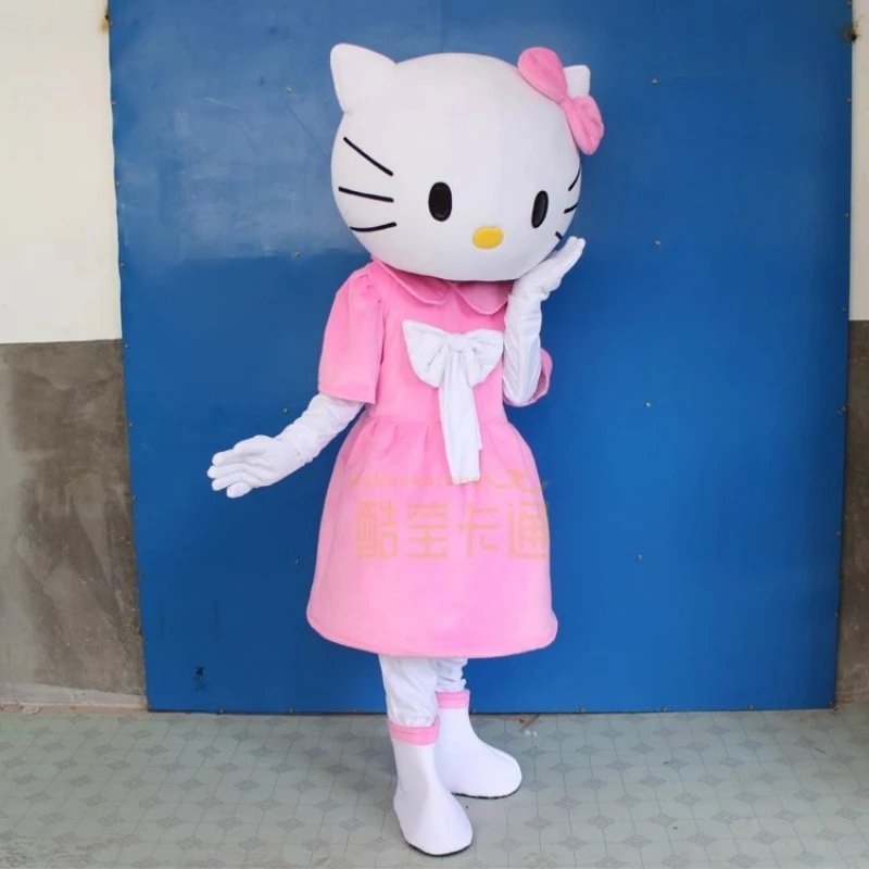 2028 Cute Hello Mascot Costume Pink Cat Mascot Costume Advertising