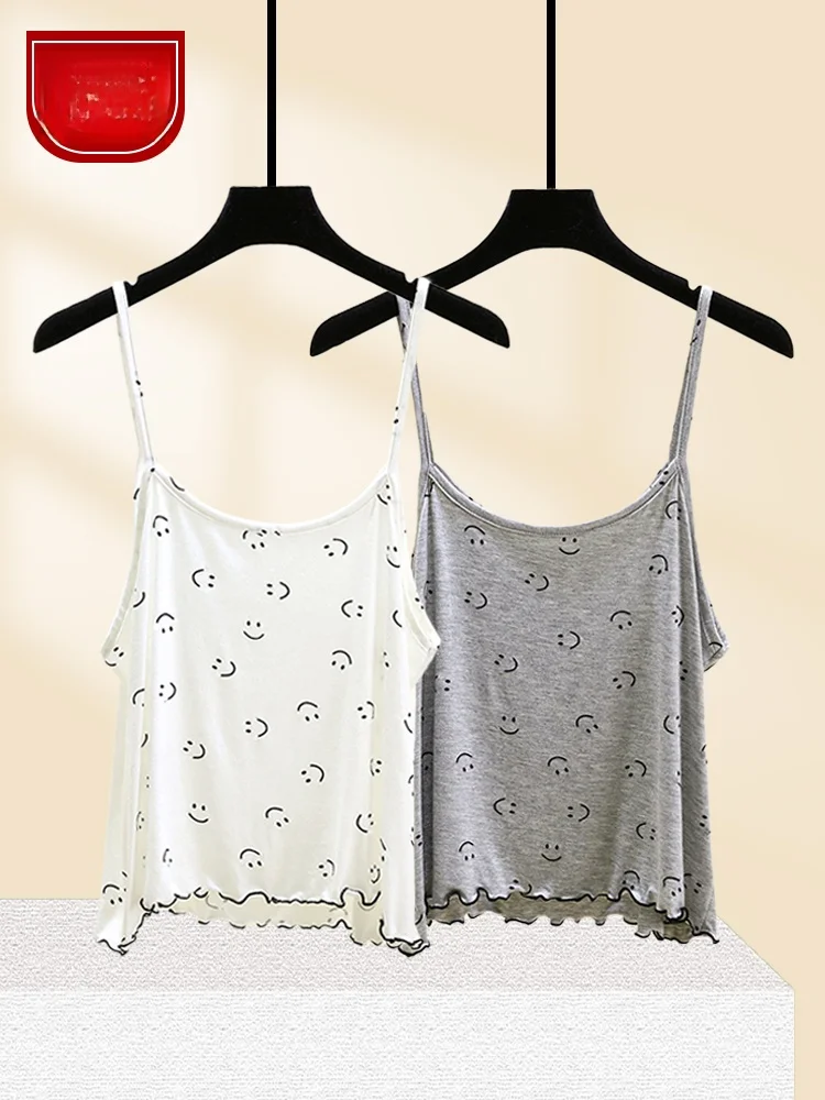 مشروط المنزل عارضة تانك الأعلى المرأة الصيف بارد رقيقة ابتسامة Spwear فضفاضة تناسب مريحة قاعدة irt زائد حجم العادية طول #1