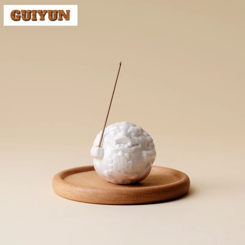 الخزف الأبيض Pixiu فورتشن حامل البخور البخور الدخان شلال البخور المعلقات عززات مبخرة الملحقات الداخلية الحرفية