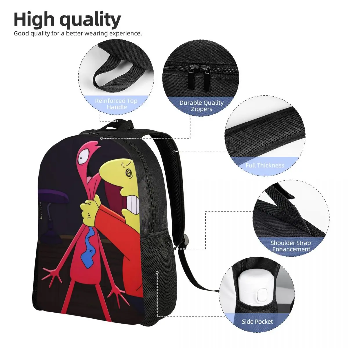 Smiling Friends Pim And Charlie Kid Backpack for Kids Boys Girls Backpacks Cartoon Preschool Child Bookbag