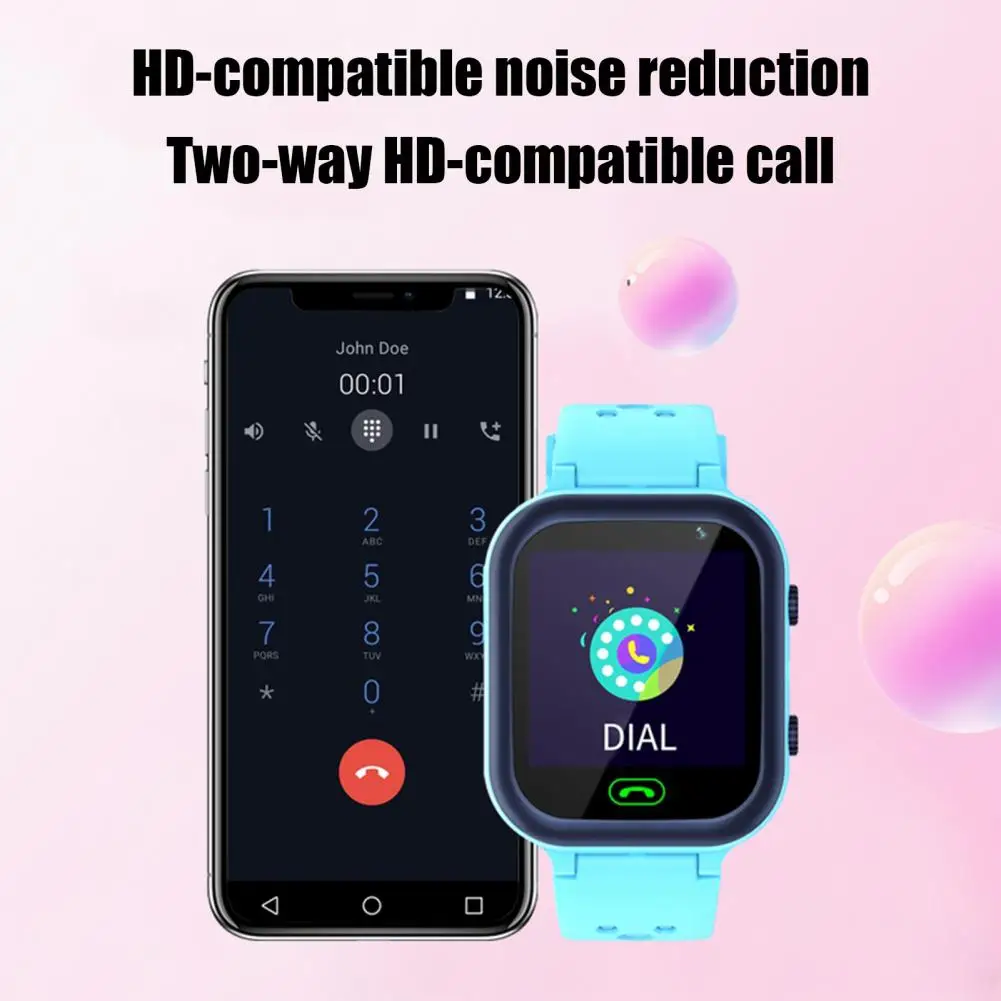 أطفال SmartWatch 2G Talk الهاتف مقاوم للماء النشاط المقتفي مشغل موسيقى SOS مكالمة الطوارئ تتبع الموقع إنذار الساعات الذكية