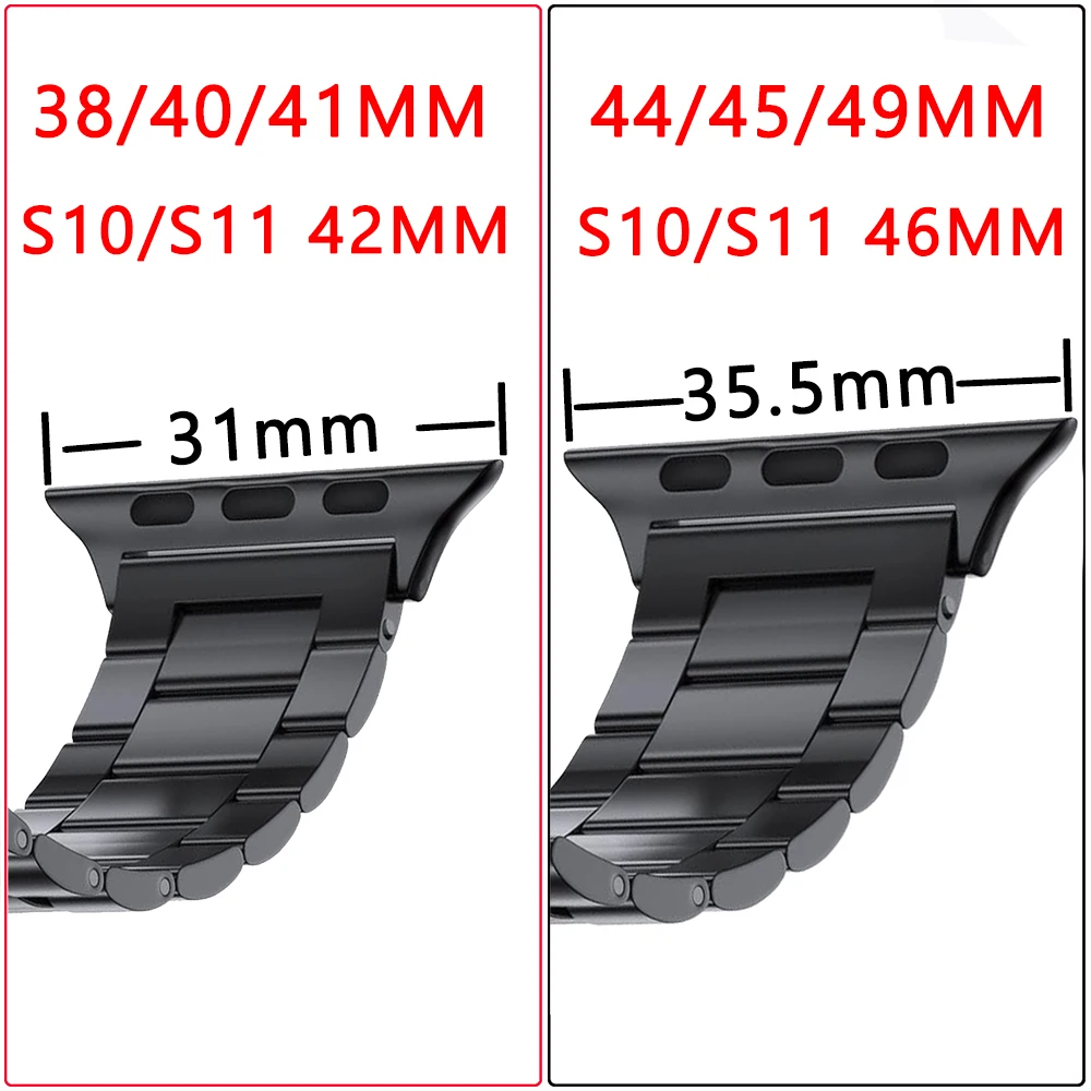 Stainless Steel Titanium Alloy Strap For Apple Watch Band Ultra 4 349mm 44mm 45mm 46mm 41mm Bracelet iwatch Series 8/9/10/11/12