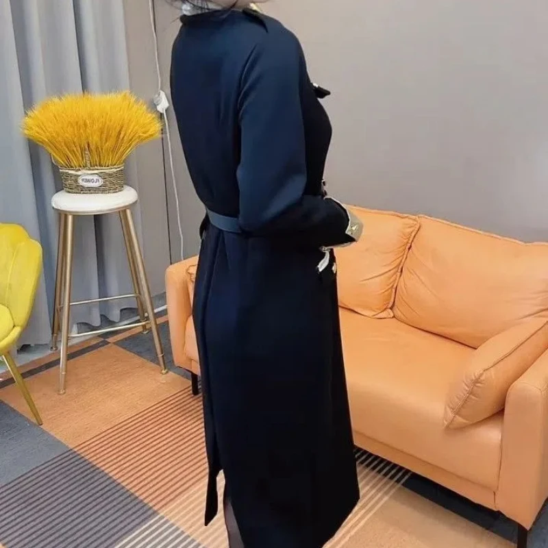 Large Size Small Fragrant Style Long Sleeved Women\'s Autumn and Winter New Fashion Style Slimming and Thickening Base Dresses