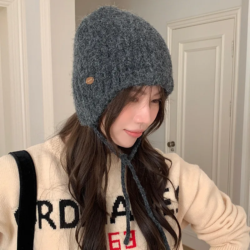 

Зимние шапки для женщин Вязаная шерстяная шапка Эластичная ветрозащитная и теплая для езды на велосипеде, пеших прогулок и повседневной носки Холодная шапка Мягкая новая
