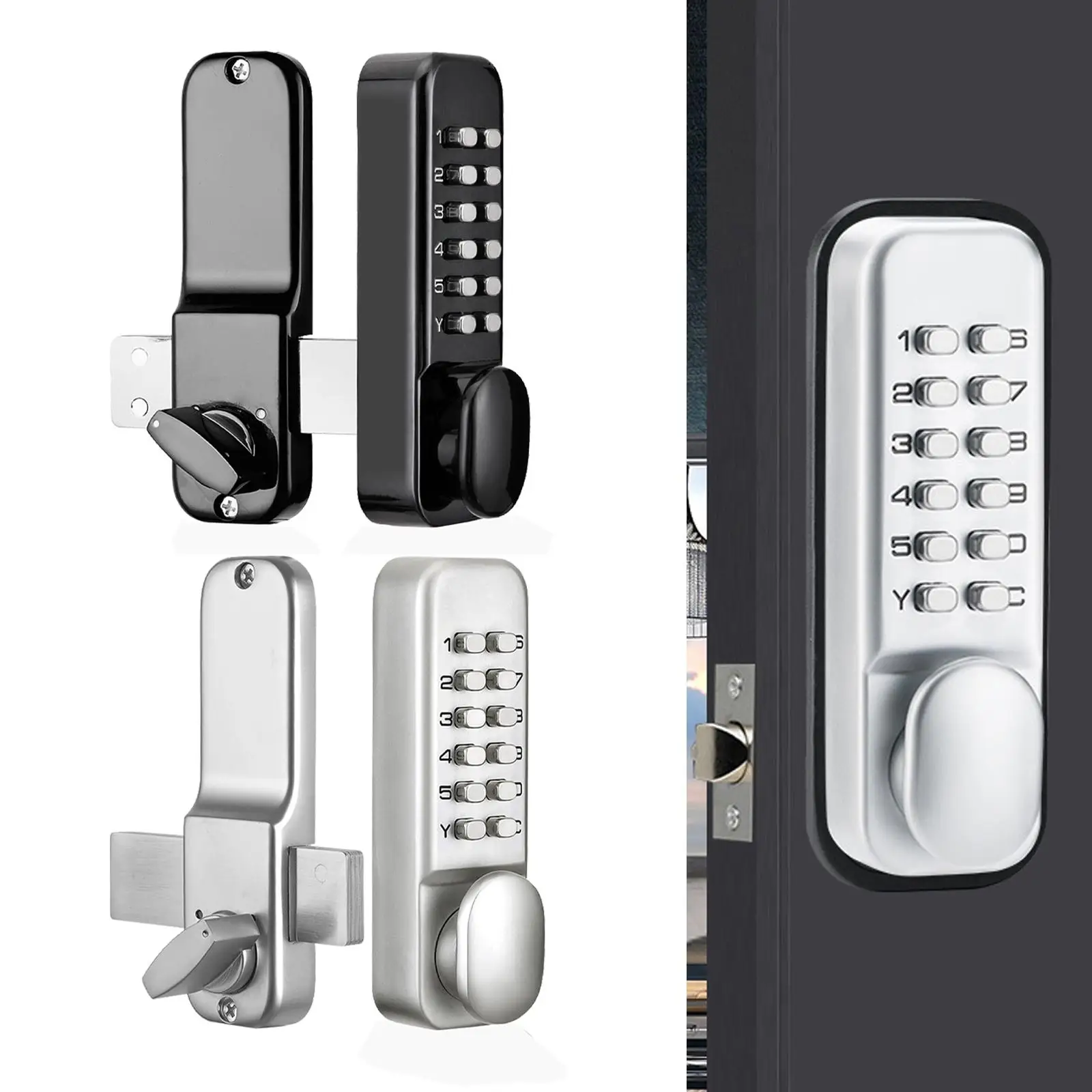 

Keyless Mechanical Door Lock Waterproof for Front Entrance Door Outdoor Home