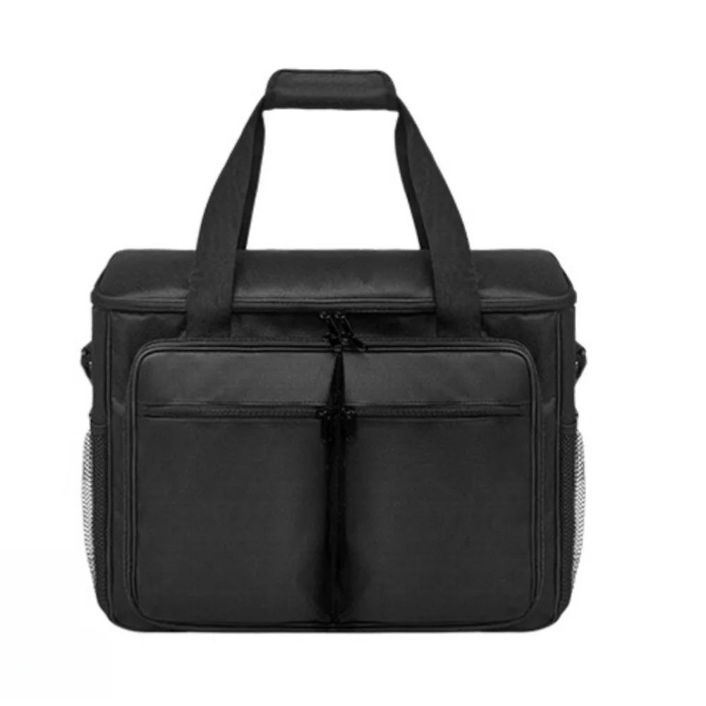 Portable Black Oxford Bartender Tool Bag Cocktail Mixing Accessories Organizer With Padded Compartments For Bar Party Travel