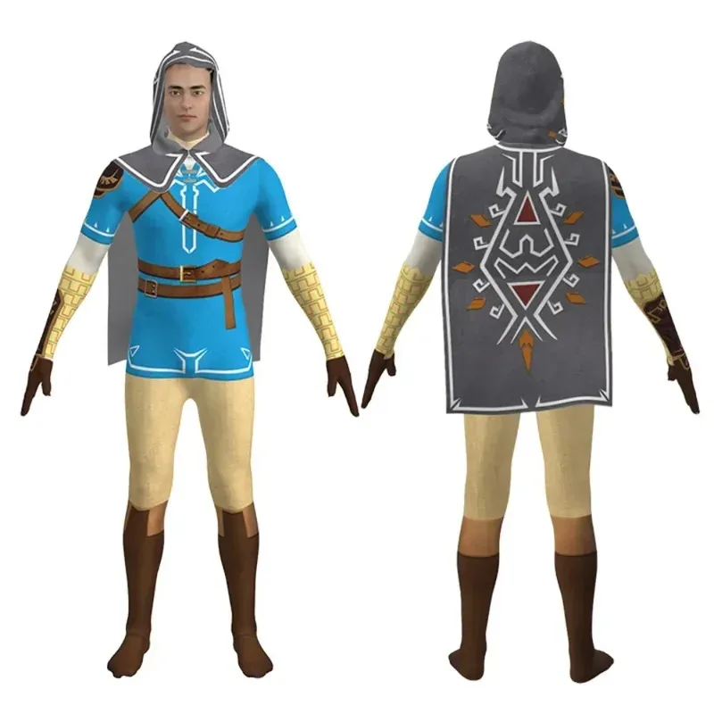 aa124LQAnime Heroes Linke mono para niños disfraz de Cosplay juego Zelda niños mono para adultos Halloween fiesta de Navidad Dres
