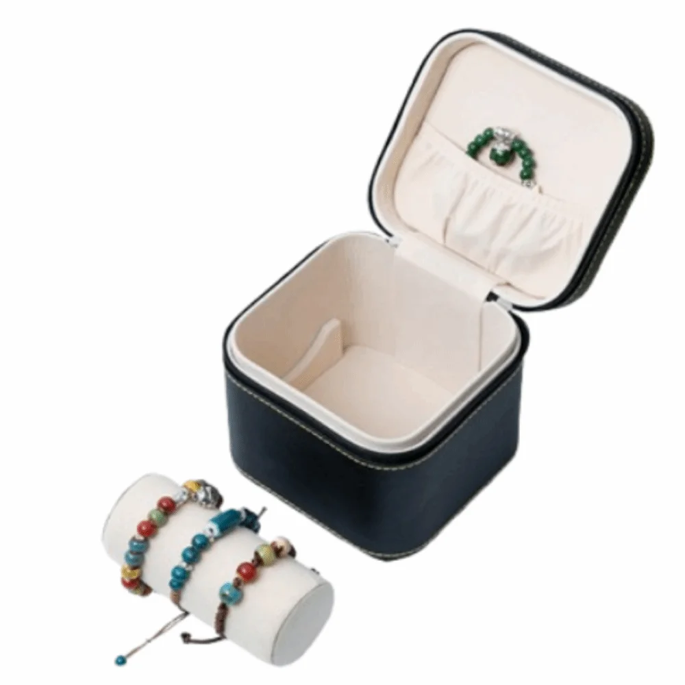 Vintage Watch Display Box Compact PU Leather Bracelet Storage Boxes with Handle Durable Wristwatch Holder Jewelry Accessories