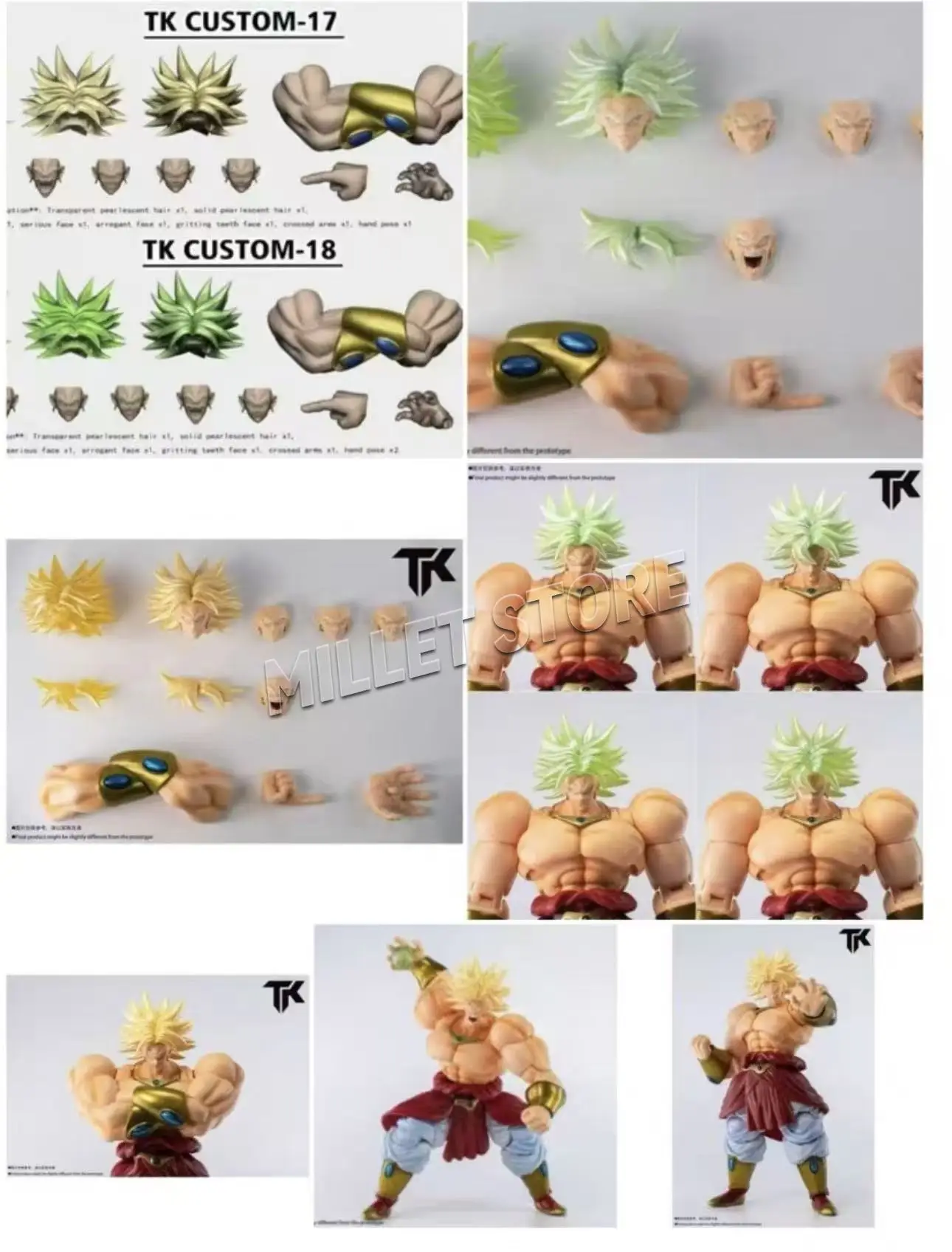 TK CUSTOM Dragon Ball Super Saiyajin Broly Kopf-Accessoire Kopfskulptur Anime Actionfigur Figurine Spielzeug Geschenke