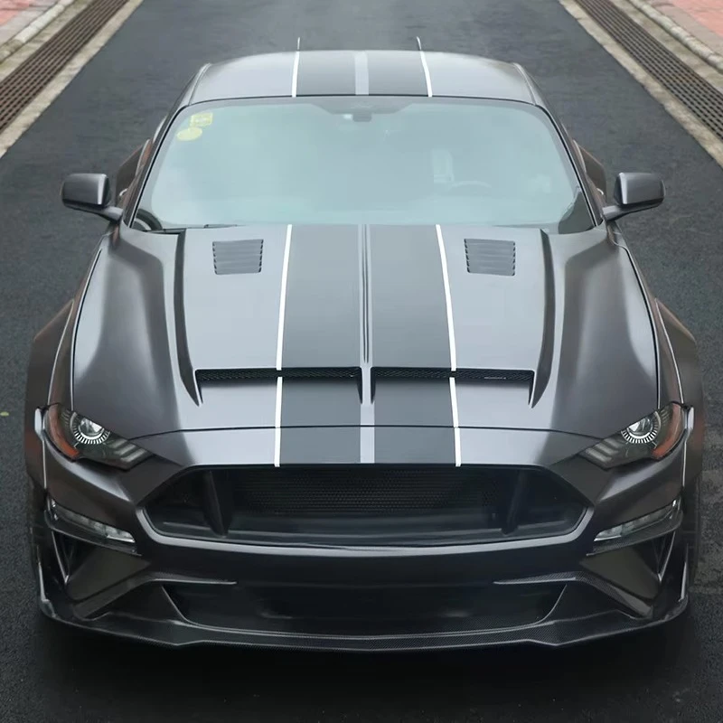 Carbon Fiber Bonnet Cover for Ford Mustang 2015-2021 Engine Hood Cevini Design Auto Parts Car Accessory