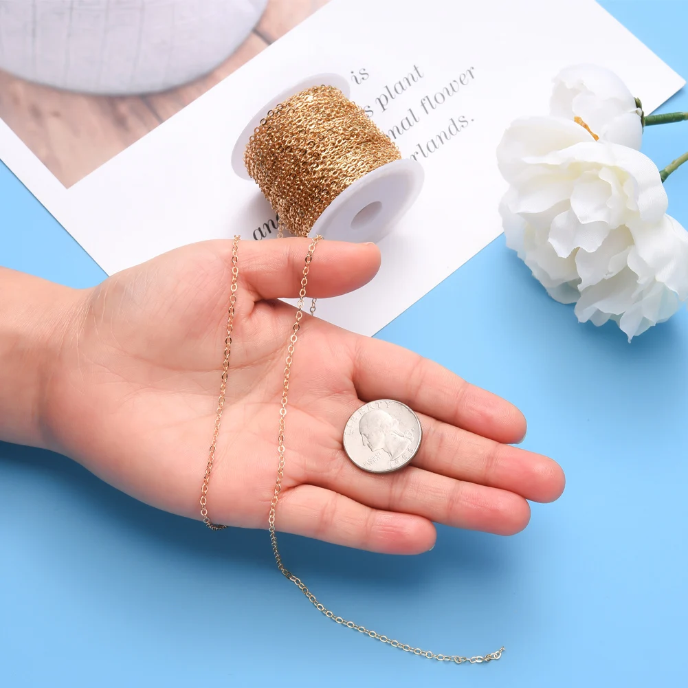 10 m/roll Brass Cable Chains Necklace Chain For Jewelry Making Findings DIY Necklace Chains Materials Handmade Supplies