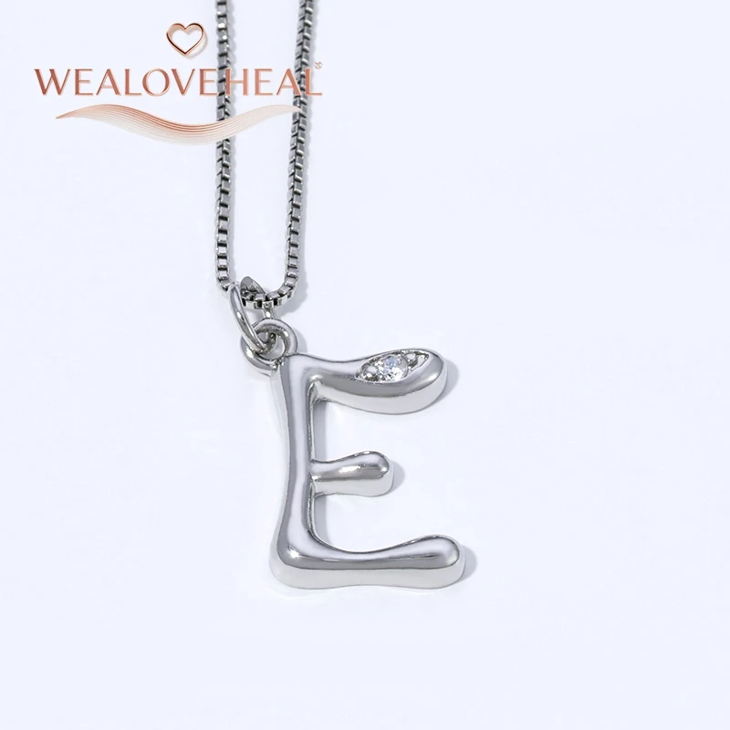 Rhodium-Plattierte Messing A-Z Initial-Halskette, Funkelnder Solitär-CZ-Buchstabenanhänger, Zierlicher Alphabet-Schmuck, Personalisiertes Namensgeschenk – Detail 23