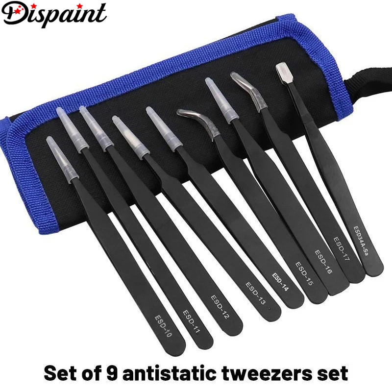 

Dispaint 9pcs Diamond Painting Tweezers Antistatic Stainless Steel High Quality Diamond Embroidery Tools DIY Crafts Accessory