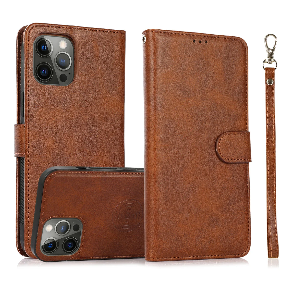 Luxury Calfskin 2 in 1 Detachable Wallet Case for iPhone 15 Pro Max 6S 7G 8G XR XS Max 11 Pro 12 13 Mini 14 Plus Folio Flip Case