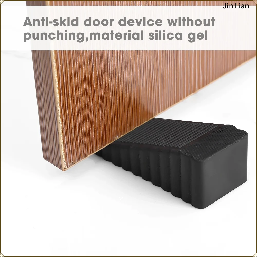 Reusable Rubber Door Plugs Safety Anti-collision Block Wedge Doorstops Door Handle For Home Office Windproof Door Rear Retainer