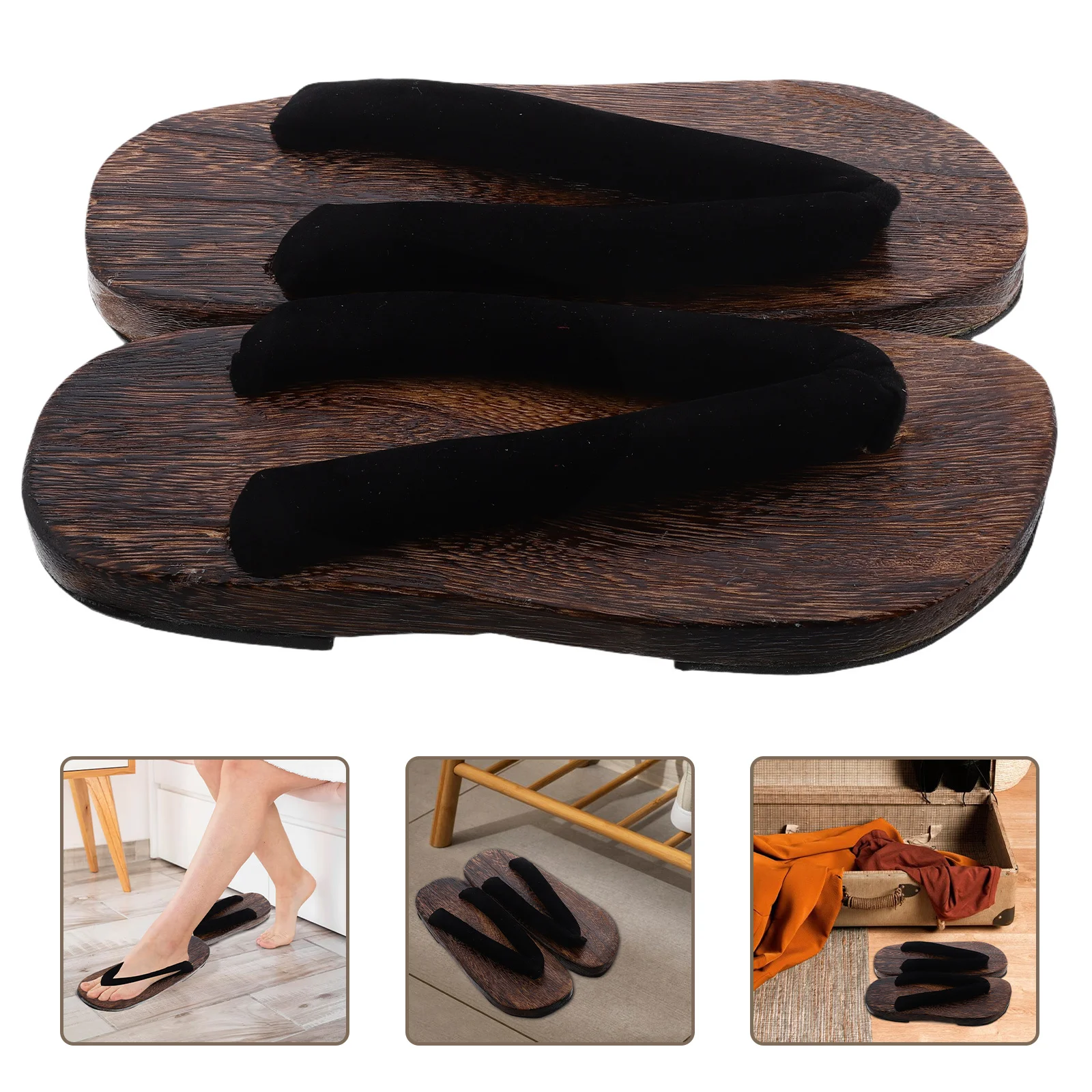 

Men's Traditional Japanese Wooden Clog Sandals Kimono Costume Accessories Size 40 Stylish Indoor Outdoor Use Kimono