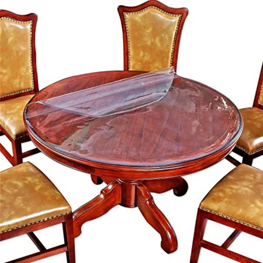 

Прозрачная пластиковая круглая скатерть-чехол для деревянных кофейных, обеденных и конференц-столов, моющаяся, защитная, для офиса
