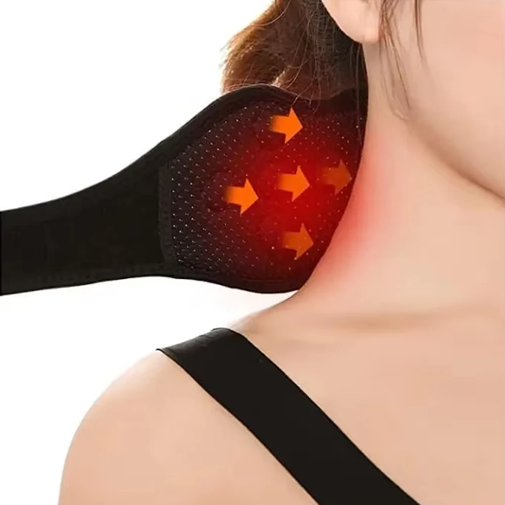 Self-Heating Neck Support Braces for Neck Pain Relief Stiffness 360 Degree Protection Adjustable Velcro Magnetic Relief Belt view 2
