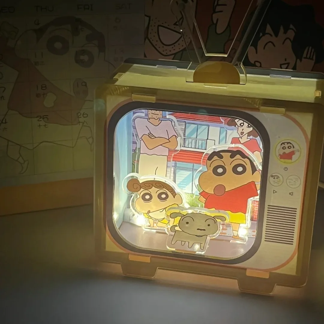 Crayon Shin chan Diy Anime Figuren Cartoon Acryl TV Nachtlampje Leuke Slaapkamer Slaapzaal Licht Ornamenten Jongen Meisje Kinderen Gift
