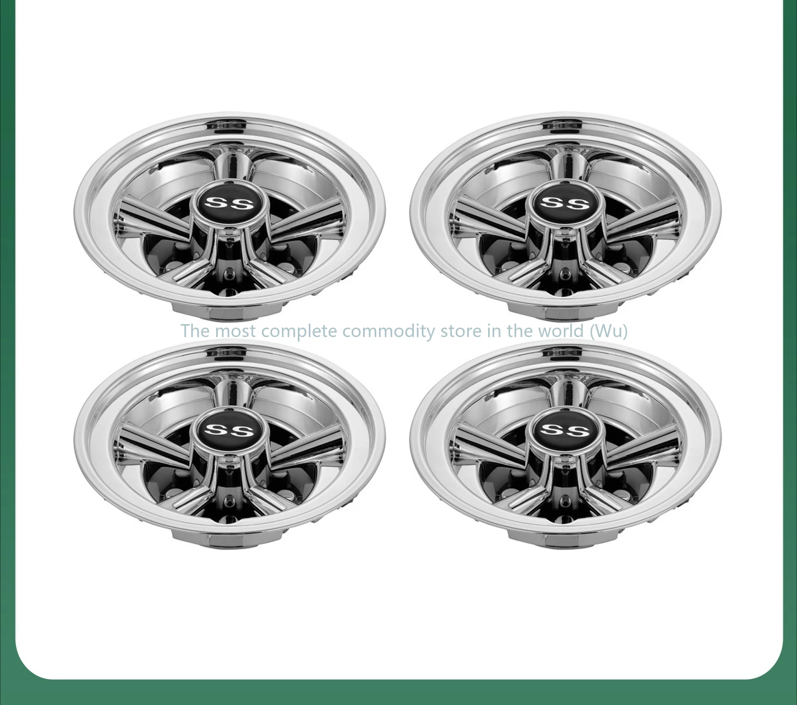 

8-Inch chrome-plated silver SS hubcaps