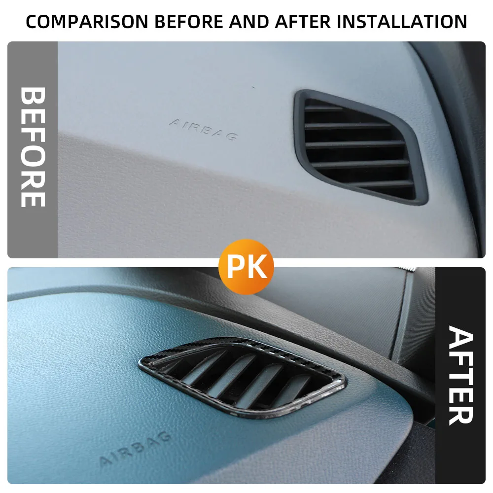 For Volkswagen VW ID3 ID.3 2020 - 2025 LHD Front Air Vent Frame Cover 2Pcs Decoration Sticker Trim Styling Interior Accessories