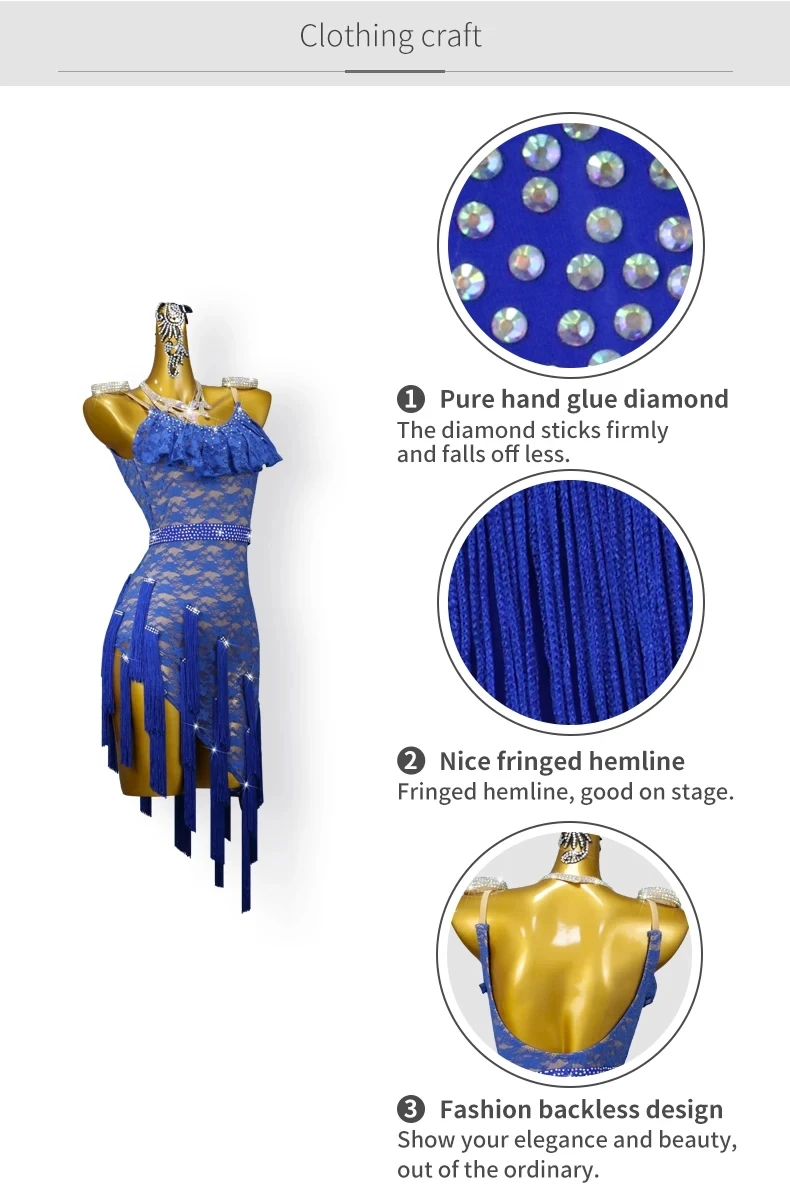 2026 Mädchen Latein-Tanzkleid Sportanzug Elegante Kleidung Abendkleid Kabarett-Rock Damen Sexy Trainingskleidung Wettbewerbs-Tanzkleidung – Detail 6