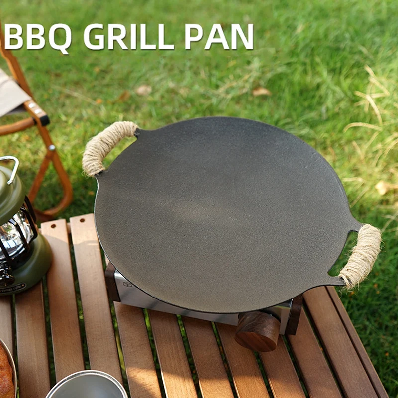 Outdoor Barbecue Plate, Korean Baking Tray, Camping Picnic BBQ Frying Pan, With Storage Bag