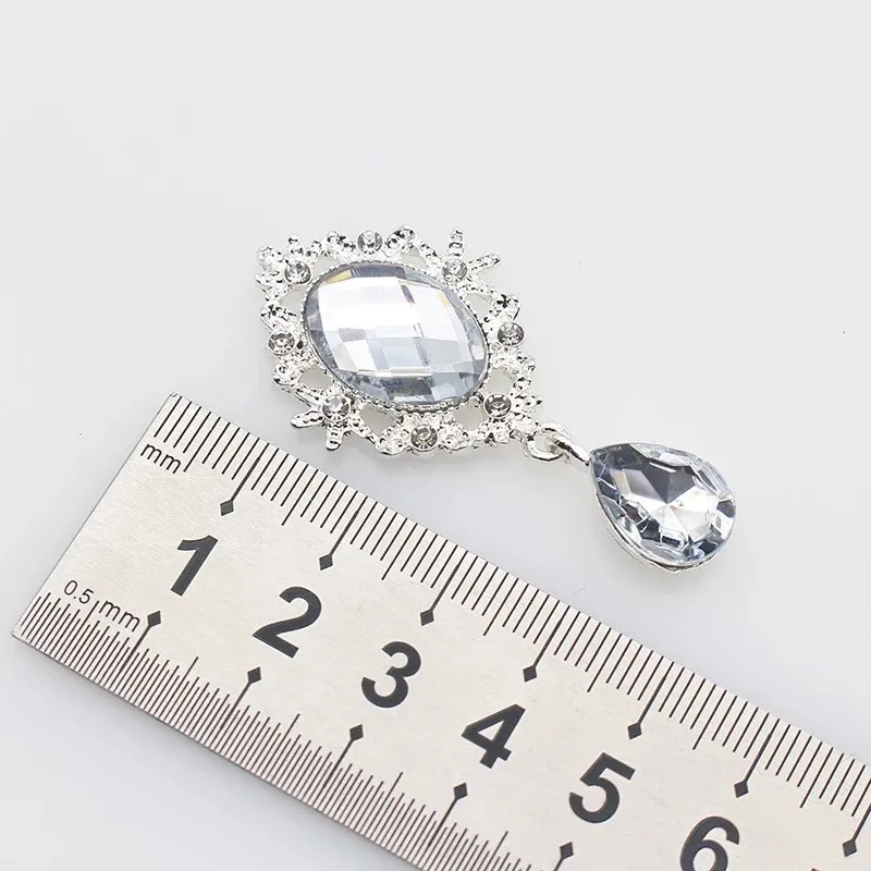 10Pcs 25 * 50MM Rhinestone Alloy Pendant Accessories Diy Wedding Dress Headwear Wine Bottle Gift Box Decoration Accessories