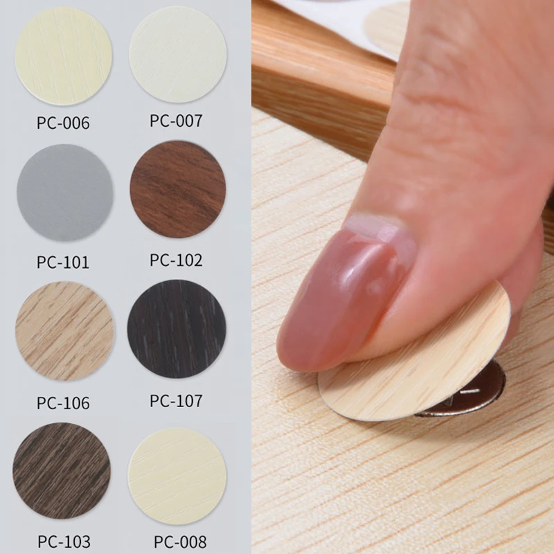 108pcs PVC Furniture Screw Cap Cover Stickers 21mm Self Adhesive Round Sticker For Desk Cabinet Drawer Household Decor Stickers
