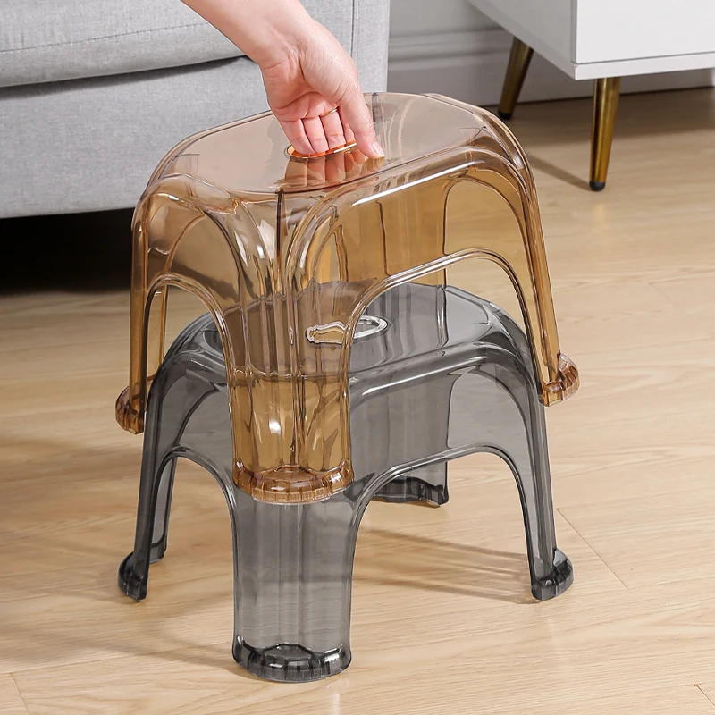 Kids Stackable Plastic Chairs High Quality Plastic Deck Chair Transparent Small Stool Non-slip Portable Plastic Stool  Стул
