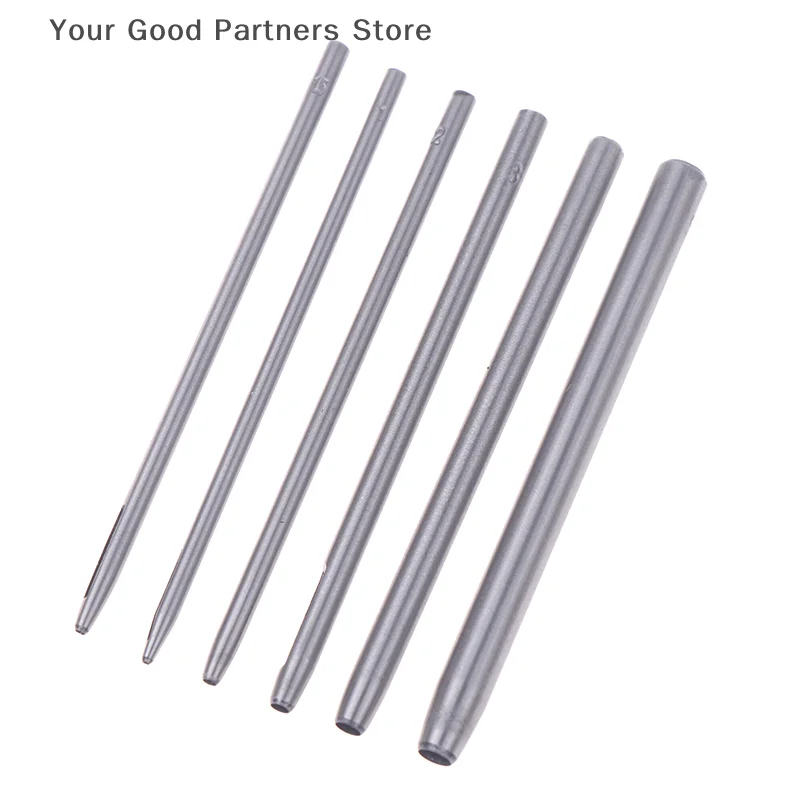 6pcs Leather Hole Punching Tools Steel Hollow Round Hole Puncher - Sharp, Durable Round Cutters For Watch Bands, Belts, Paper