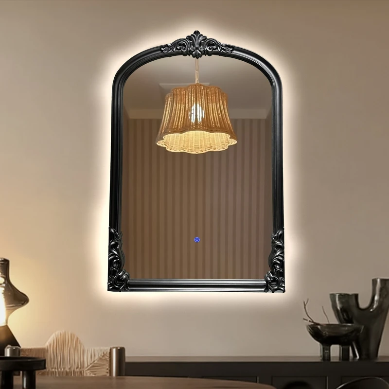 

European retro hollow carved bathroom mirror art photo frame decorative mirror