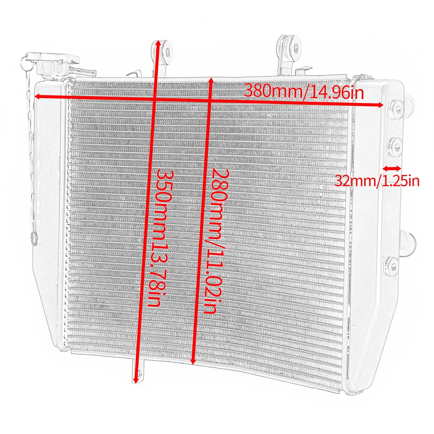 WOLFLINE Radiator Water Tank for Triumph Street Triple RS R765 R765 2020-2022 Engine Cooling Cooler High Performance Replacement