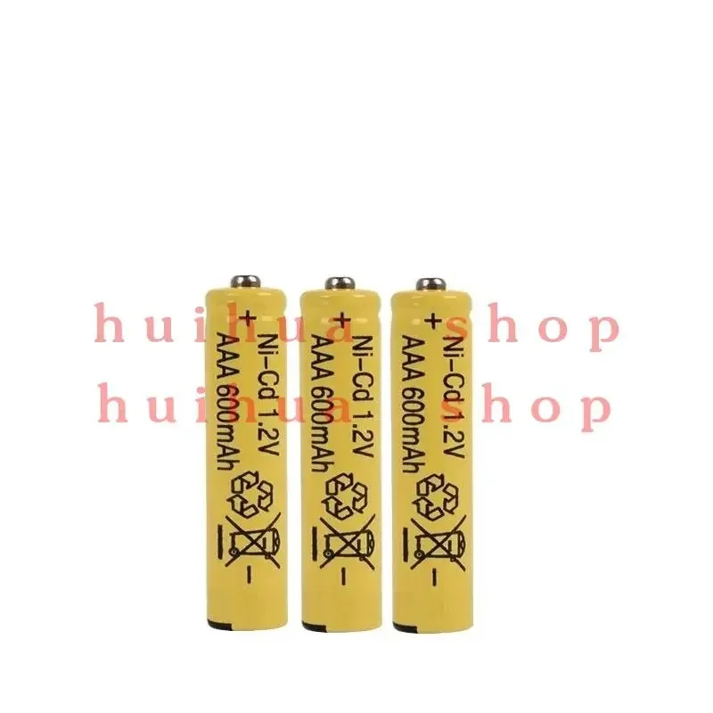 Yellow Rechargeable 3 pcs AAA Battery 600mAh 1.2V Ni-CD 3A Neutral Battery 500 Times Charging for Flashlight Toys Electronic Etc