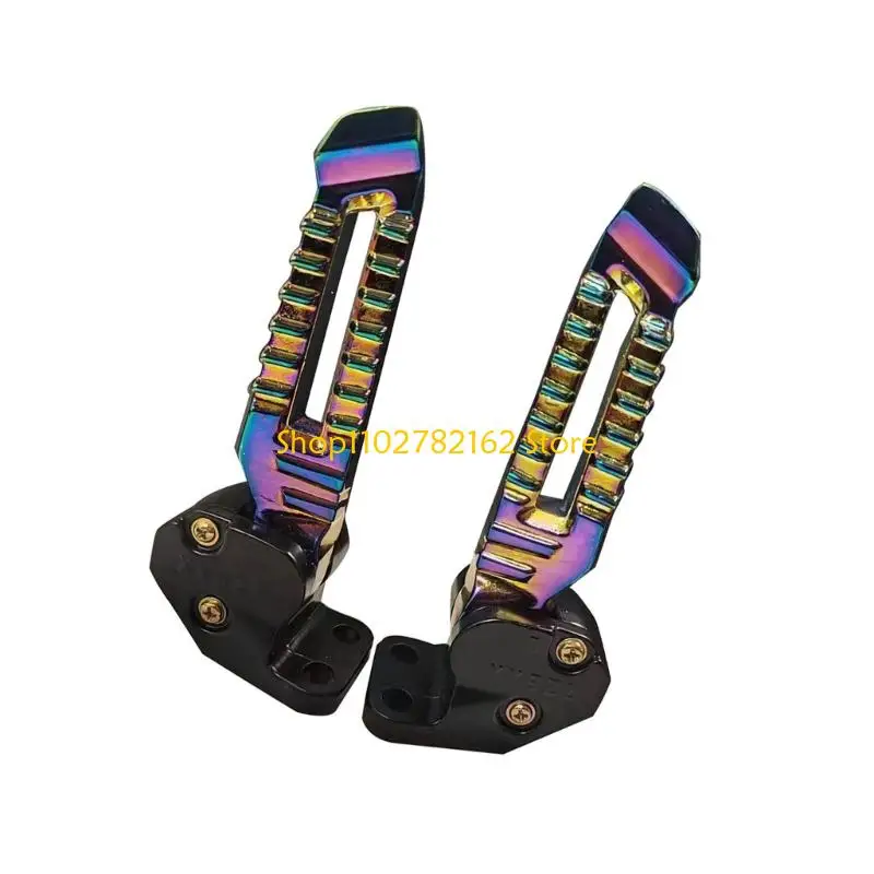 547B Universal Motorcycle Footrests Aluminum Alloy Non Slip Texture Effortless Installation For Smooth Commuting
