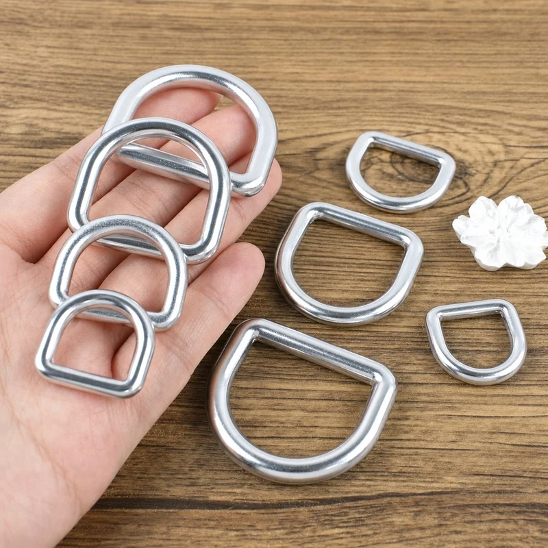 5/10/20Pcs 15/20/25/30mm Aluminum Alloy Dee D Ring Buckles for Webbing Strap Connection Loop Hook Dog Collar Belt Loops Buckle