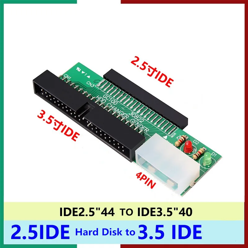 1pc 3.5 IDE male to 2.5 IDE female 44 pin to 40 pin SATA converter adapter card for laptop desktop PC