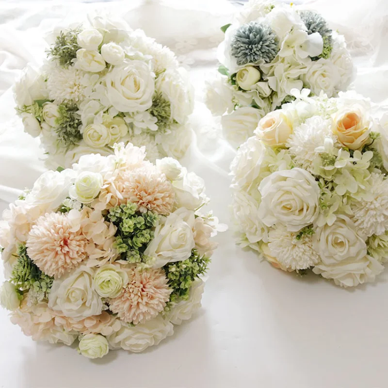 New Wedding Bridal Bouquet Artifical Flowers Holding Bride Accessories Party Bridesmaid Marriage Accessories