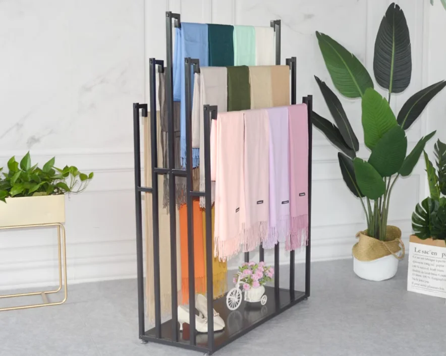 Double-sided scarf rack Hang silk scarf display stand Floor to floor clothing store pants fabric rack