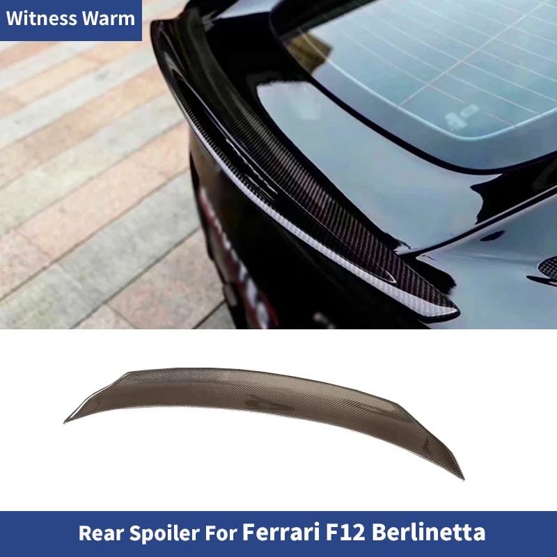 Rear Spoiler Wings For Ferrari F12 Berlinetta 2013-2016 DMC Style Forged Carbon Fiber Rear Trunk Spoiler Boot Lip Wing Lid