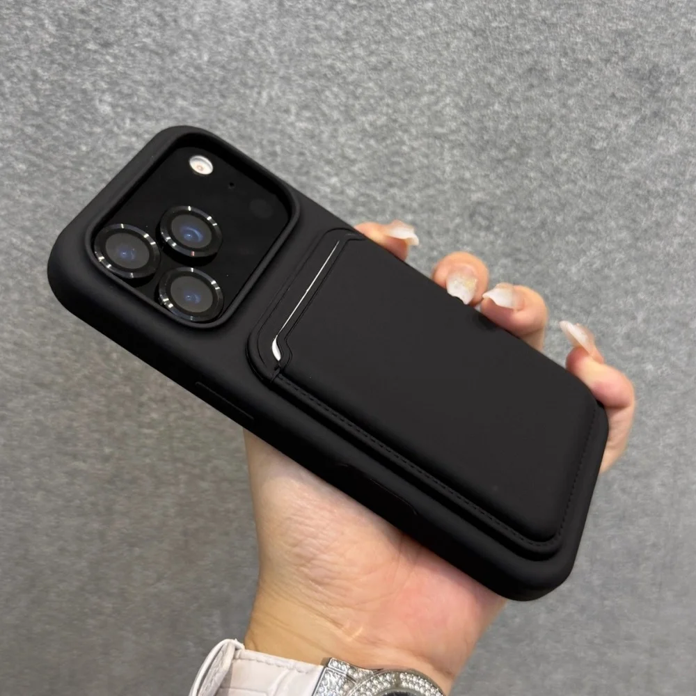 Flüssiges Silikon Magnetisch für MagSafe Brieftaschen-Slot-Kartenhalter-Hülle für iPhone 18 17 Air 16 15 14 13 12 Pro Max Weiche Stoßfänger-Abdeckung – Detail 15