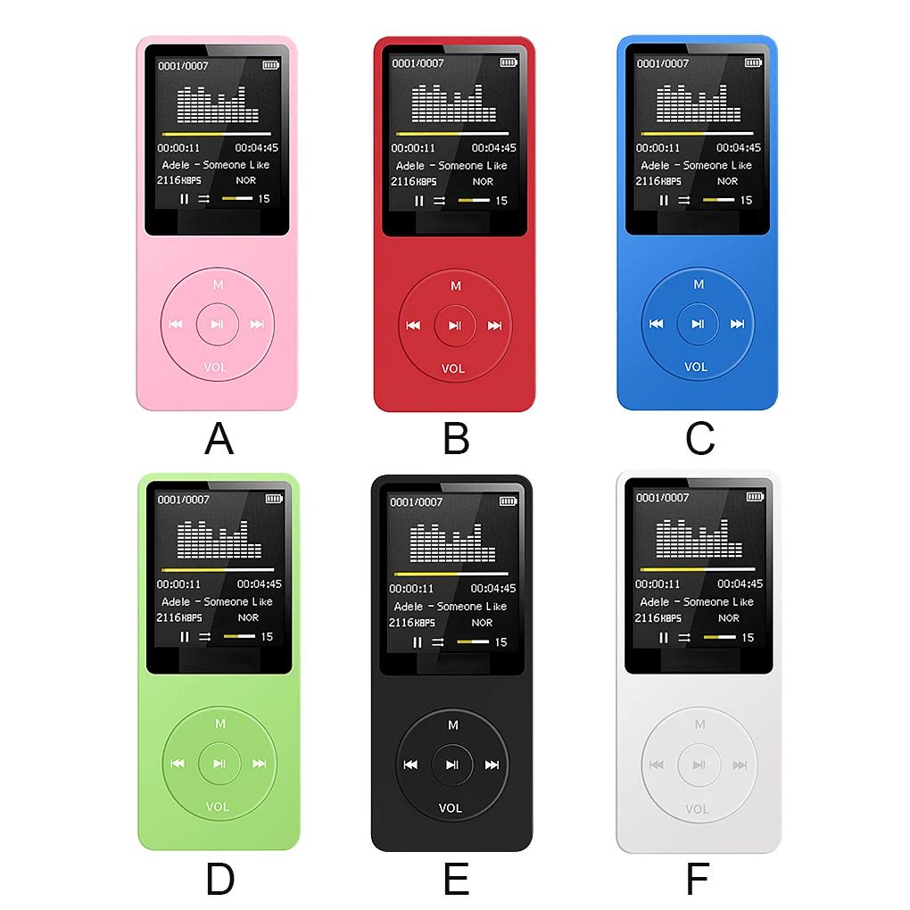 MP3 Player Record Display Screen Media Lossless Players Portable Sport Running Music Play Equipment with Micrphone  Red