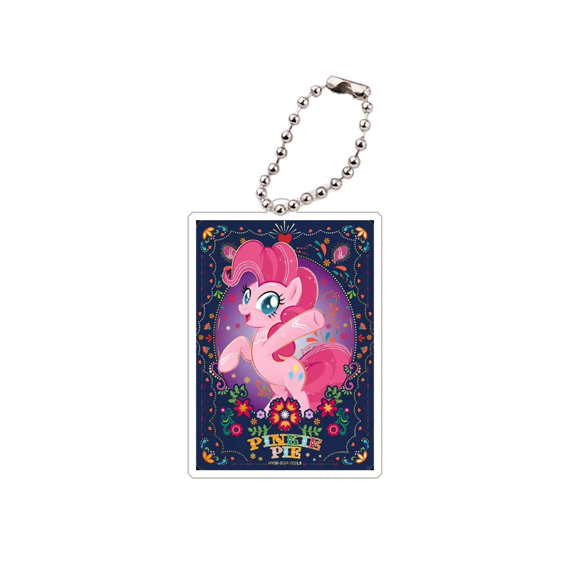 My Little Pony Keychain New Cute Anime Peripheral Apple Jack Fluttershy Moon Square Keychain Pendant Acrylic Decorative Gift