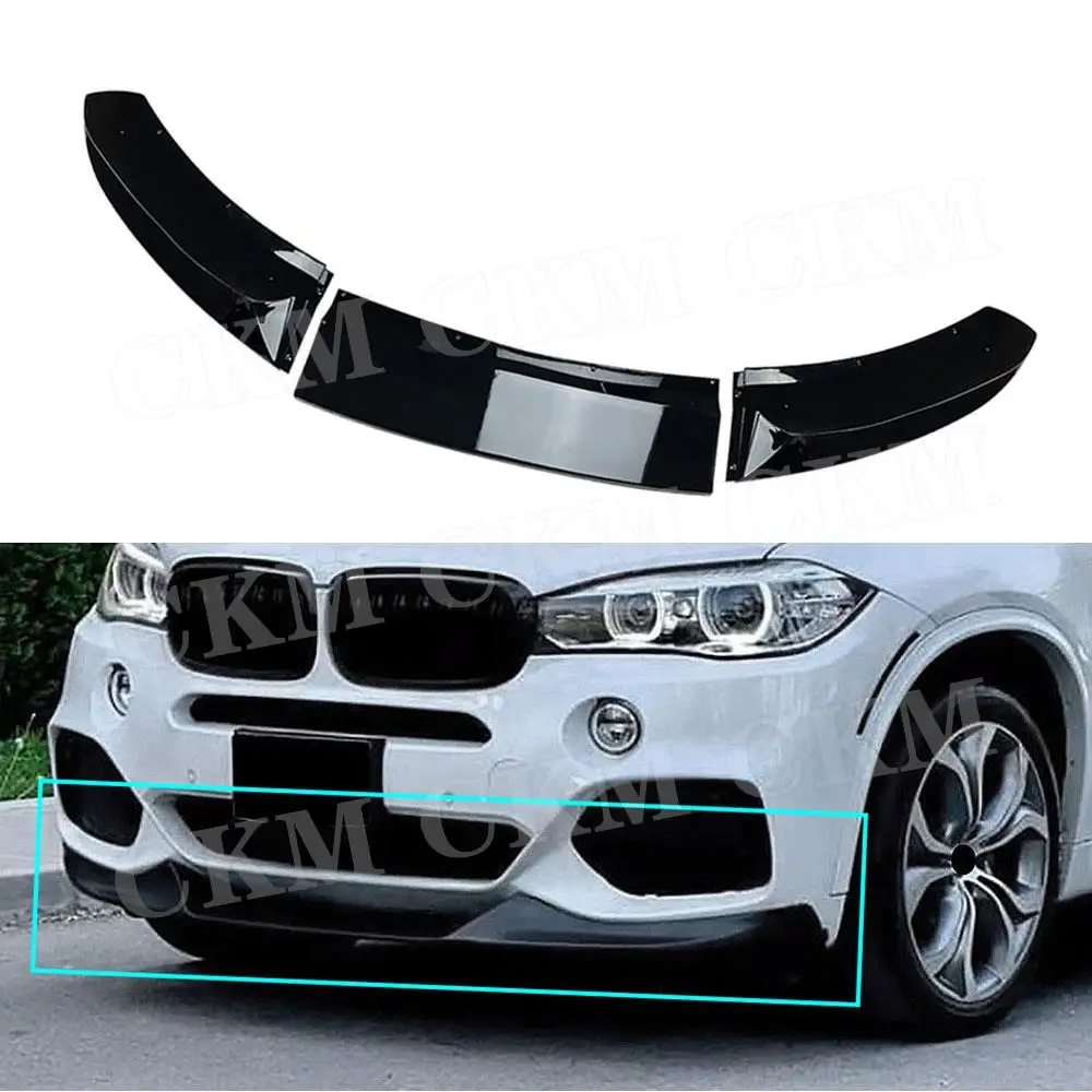 

CKMUUER ABS Black Front Bumper Lip Chin Spoiler Car Styling Bodykits for BMW X5 F15 2014 2015 2016 2017 2018 Bumper Guard
